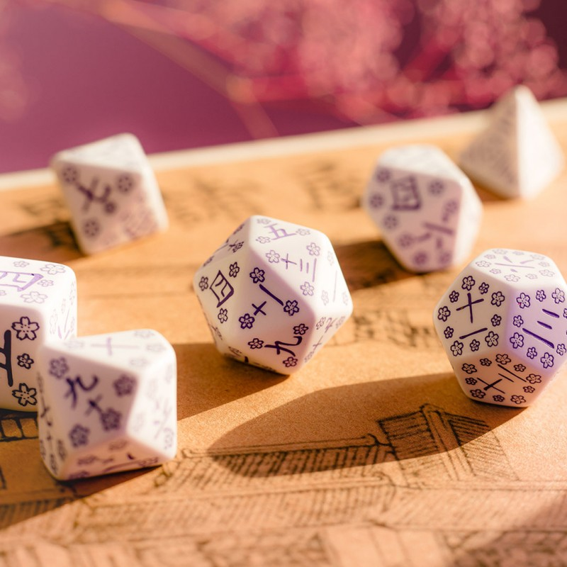 Japanese Dice Set: Blue Star Lotus