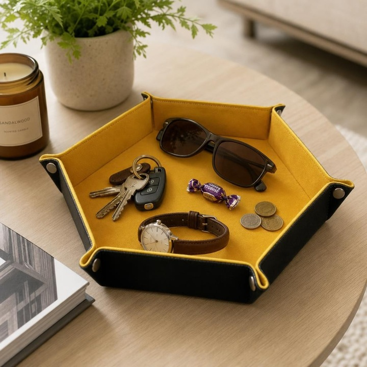 Hexagonal Velvet Dice Tray