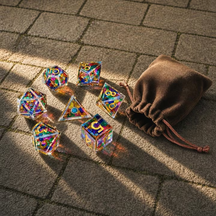 Murals Dice Set + Velvet Bag