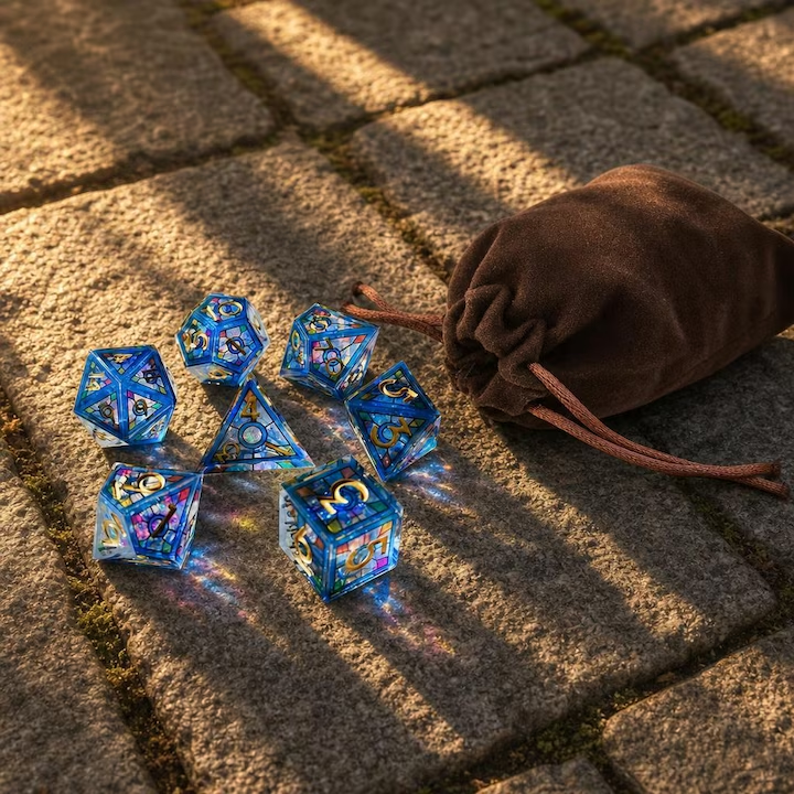 Murals Dice Set + Velvet Bag