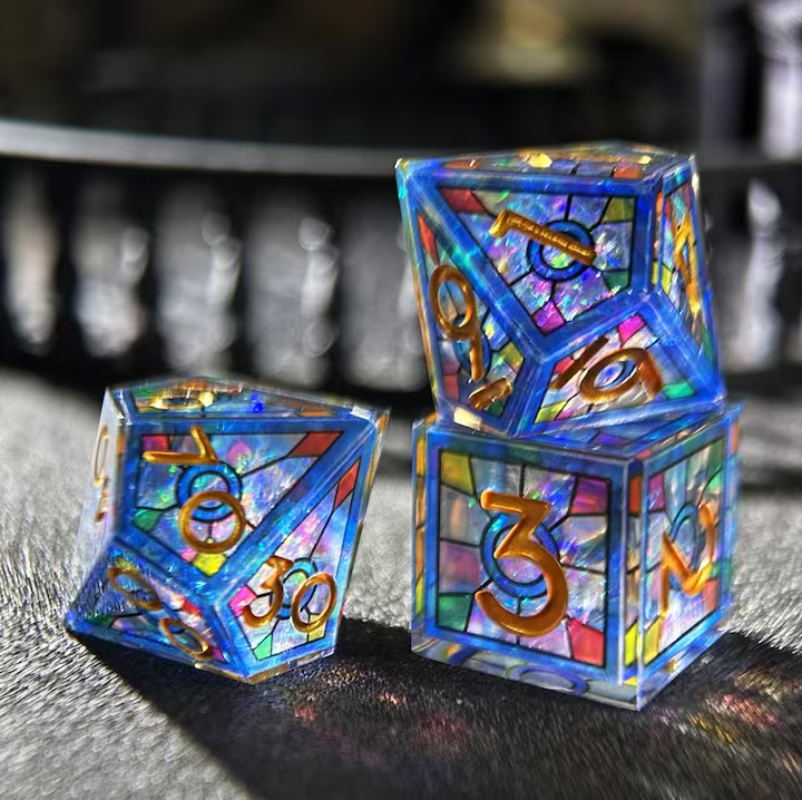 Murals Dice Set + Velvet Bag