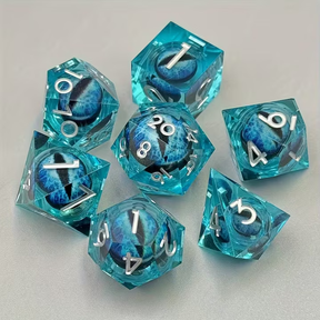Dragon Eye Dice Set, Liquid Core + Velvet Bag