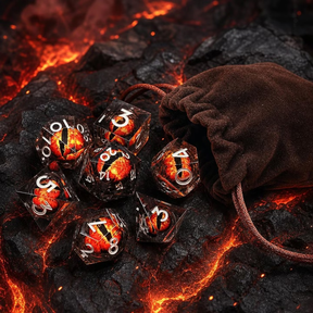 Dragon Eye Dice Set, Liquid Core + Velvet Bag
