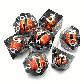 Dragon Eye Dice Set, Liquid Core + Velvet Bag