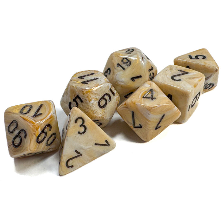 Set 7 Zaruri D&D ~ Marble Ivory/Black