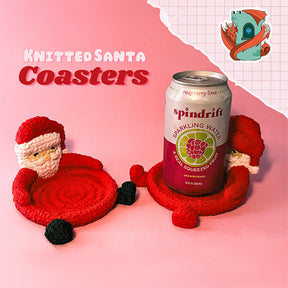 Knitted Santa Coaster Set (2 pcs)