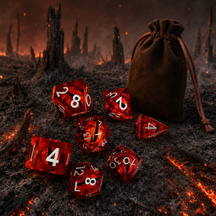 Dragon Eye Dice Set, Liquid Core + Velvet Bag