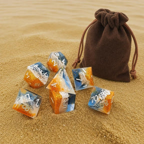 Tropical Waves Dice Set + Velvet Bag